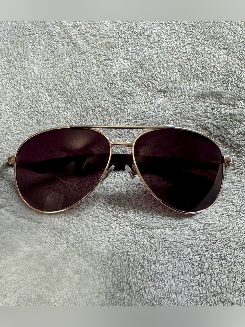 Gold Frame Aviator Sunglasses with Dark Lenses - Men Accessories